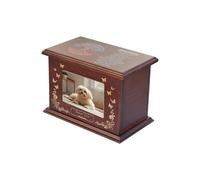 CAZSTYK Grande urne funéraire en bois massif pour chien et chat avec motif élégant pour souvenirs