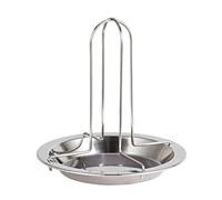 CAZSTYK Grille à rôtir à poulet pour four, grill, barbecue, support vertical robuste en acier inoxydable pour volaille, dinde, outil de cuisson, grille de barbecue, support de four