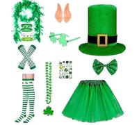 CAZSTYK Homburg Jupe Leprechaun Chapeau haut-de-forme vert bas vert pour garçon, homme, club, accessoires de vacances irlandais, chapeau de leprechaun pour fille et femme, a, Taille unique