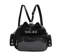 CAZSTYK Itabag Sac à dos japonais avec oreilles de chats mignons avec poche transparente et bretelles réglables, Comme description détaillée