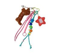 CAZSTYK Joli porte-clés en corde tressée, pendentif poupée ours accessoires pour sac à dos, sac à main, décoration tendance, porte-clés ours en peluche, a03