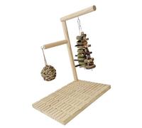 CAZSTYK Jouet à mâcher pour lapins avec planche à meuler, corde à mordre et balle d'herbe pour les dents de petits animaux domestiques, activité de divertissement et de santé à mâcher pour petits