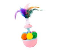 CAZSTYK Jouet amusant pour chats à plumes avec pompons pour intérieur - Jeu interactif