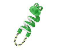 CAZSTYK Jouet grenouille de guerre résistant à la mastication avec couineur et sons froissés pour chiens de petite taille et de grande taille en papier froissé et jouet couineur pour chien