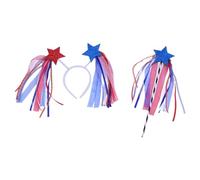CAZSTYK Julycostume Bandeaux unisexes pour enfants Baguette de costume de juillet pour fête Fournitures de fête Baguette pailletée Bandeaux à paillettes
