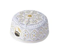 CAZSTYK Kippah Couverture souple réglable pour bébé Motif tête de mort Idéal pour les réunions de famille et les prières Casquette Kufi brodée légère pour cérémonies religieuses et usage quotidien