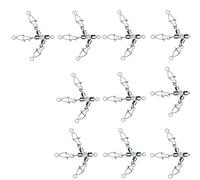 CAZSTYK Lot de 10 émerillons rotatifs pour roulement de pêche - Connecteur rotatif - Leurres - Avec perles phosphorescentes