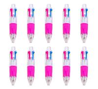 CAZSTYK Lot de 10 petits stylos à bille rétractables multicolores 4 en 1 de 1 mm pour fournitures scolaires