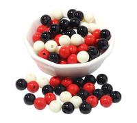 CAZSTYK Lot de 100 perles solides en acrylique de 10 mm avec trou de 2,4 mm pour la fabrication de bijoux, loisirs créatifs, bracelets, colliers, accessoires, perles