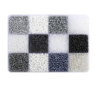 CAZSTYK Lot de 12 compartiments de perles intercalaires pour bracelets en vrac - Fournitures de fabrication de bijoux en acrylique - Pour bijoux et loisirs créatifs