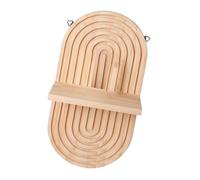 CAZSTYK Lot de 2 étagères murales arquées en bois de forme ovale vintage à suspendre pour salon, chambre à coucher, étagères flottantes en bois