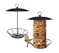 CAZSTYK Lot de 2 mangeoires à oiseaux à suspendre pratiques et faciles à installer - Construction en métal pour le placement du jardin - Mangeoire d'observation des oiseaux