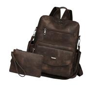 CAZSTYK Lot de 2 sacs à dos de 35,6 cm pour femmes, sacs à main, sacs à bandoulière, sacs à bandoulière en cuir PU, sacs à dos, sacs à dos, Couleur : café