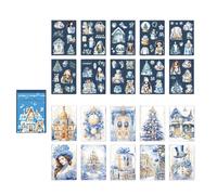 CAZSTYK Lot de 20 autocollants de Noël portables pour loisirs créatifs, cartes et fournitures scolaires