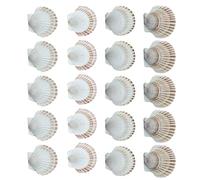 CAZSTYK Lot de 20 grands coquillages festonnés blancs pour peinture, pâtisserie, décoration de fête sur le thème des océans et décoration de la maison, 6 à 8 cm, collection de coquillages en vrac