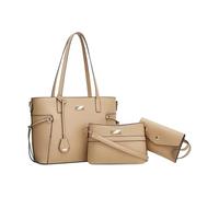 CAZSTYK Lot de 3 sacs à bandoulière pour femme avec fermeture éclair - Parfait pour les réunions d'affaires et les courses, beige