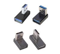 CAZSTYK Lot de 4 adaptateurs USB 3.0 mâle vers femelle à angle droit à 90 degrés pour synchronisation des données pour ordinateur portable