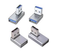 CAZSTYK Lot de 4 adaptateurs USB 3.0 mâle vers femelle à angle droit à 90 degrés pour synchronisation des données pour ordinateur portable