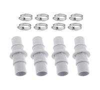 CAZSTYK Lot de 4 coupleurs robustes pour tuyaux de piscine, comprend 8 colliers de serrage de renfort pour adaptateur pour ventilateur de piscine pour une utilisation prolongée