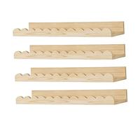 CAZSTYK Lot de 4 étagères murales en bois pour chambre d'enfant, solution de rangement avec bords arrondis