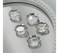 CAZSTYK Lot de 5 strass à fond pointu pour ongles 3D formes mélangées cristaux transparents pour ongles, coque de téléphone, cadres, loisirs créatifs