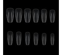 CAZSTYK Lot de 504 faux ongles extra droits, longs et carrés, en forme de cercueil, en ABS, courbés en C, outils de manucure