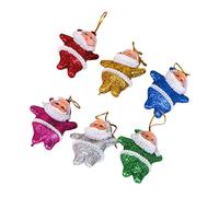 CAZSTYK Lot de 6 décorations de sapin de Noël - Petites figurines de Père Noël - Décoration à suspendre - Figurines de Père Noël