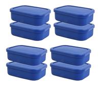 CAZSTYK Lot de 8 boîtes de rangement hermétiques en silicone pour aliments - Passe au congélateur et au lave-vaisselle - Pour la maison et la cuisine