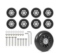 CAZSTYK Lot de 8 roulettes de rechange pour valise, avec compatibilité silencieuse, roulement silencieux, Modèle 22