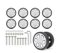 CAZSTYK Lot de 8 roulettes de rechange pour valise, avec compatibilité silencieuse, roulement silencieux, Argent 58