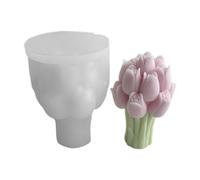 CAZSTYK Magnifiques moules en silicone en résine pour ornements en forme de tulipes en forme de statue, moules bougeoir silicone pour travaux manuels
