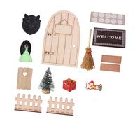 CAZSTYK Maison de poupée miniature, décorations de Noël, nains et porte de fées pour la conception de scènes de table de vacances, maison de poupée de Noël miniature, accessoires