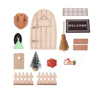 CAZSTYK Maison de poupée miniature, décorations de Noël, nains et porte de fées pour la conception de scènes de table de vacances, maison de poupée de Noël miniature, accessoires