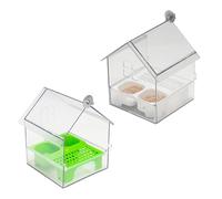 CAZSTYK Mangeoires transparentes à double compartiment pour perroquets - Installation facile - Équilibre l'alimentation des oiseaux - Nutritions équilibrées