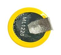 CAZSTYK Metal Solder Tab ML1220 Pile bouton 3 V avec broche à souder pour horloge de secours et instrument de précision Batterie rechargeable avec broche pliable