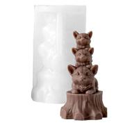 CAZSTYK Moule en silicone anti-adhésif parfumé avec animaux empilables pour décoration de table