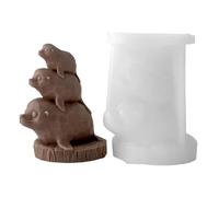 CAZSTYK Moule en silicone anti-adhésif parfumé avec animaux empilables pour décoration de table
