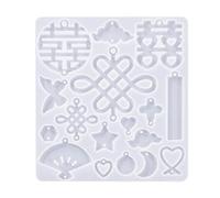 CAZSTYK Moule en silicone pour boucles d'oreilles en forme de nœud et résine époxy, moules de moulage de style chinois, porte-clés avec trou pour loisirs créatifs