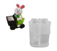 CAZSTYK Moules en silicone en forme de lièvre de Pâques pour moulage de résine, conteneur de ciment et décoration d'intérieur