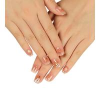 CAZSTYK Nail Art de Noël à presser facile à appliquer sur les ongles courts Motifs festifs pour la saison des fêtes
