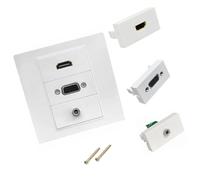 CAZSTYK Panneau mural multimédia HDTV VGA 3,5 mm pour la maison, installation facile, sans soudure, divers appareils, panneau mural en métal PC