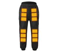CAZSTYK Pantalon cargo résistant à l'eau et coupe-vent avec systèmes de chauffage réglables à 18 zones - Pantalon chauffant avec chargement USB pour homme et femme, Noir , L