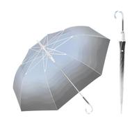 CAZSTYK Parapluie transparent avec poignée incurvée - Ouverture automatique - Pour activités de plein air - Parapluie droit, Noir , taille unique