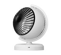 CAZSTYK Petit ventilateur de refroidissement pratique avec vitesse et lumière réglables - Convient pour un bureau d'intérieur - Montage sur table - Rechargeable par USB