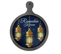 CAZSTYK Plateau à fruits rond élégant de l ' Aïd avec poignée, LARGE | Plateau de présentation rond fonctionnel pour fruits et collations avec poignée pour les occasions de l ' Aïd,