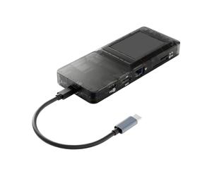 CAZSTYK Port portable pour ordinateur portable mettant en évidence le panneau de commande tactile, trois interfaces USB, ouvertures standard et centre de sortie 4K pour ordinateur portable