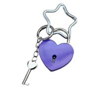 CAZSTYK Porte-clés en forme de cœur surdimensionné avec fermoir étoile délicat - Support tendance élégant pour sac à main - Pendentif tendance, violet