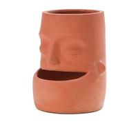 CAZSTYK Pot de fleurs en forme de visage en argile rouge frappant conçu pour une bonne ventilation des racines et une bonne circulation de l'air