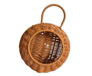 CAZSTYK Pot de fleurs en rotin à suspendre au mur - Panier de jardin en rotin - Pot de vigne pour plantes - Décoration d'intérieur - Panier demi-rond