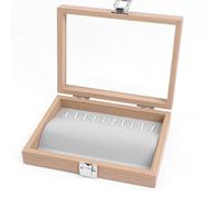 CAZSTYK Présentoir à bijoux en bois avec couvercle de protection pour colliers et bagues Boîte de rangement anti-poussière pour accessoires et bijoux